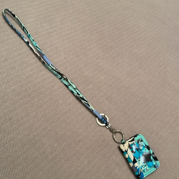 Vera Bradley Fabric Lanyard with Double ID Window Wallet - Picture 9 of 12